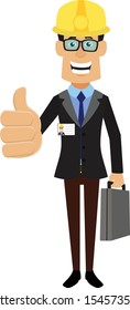 Technician Engineer Worker - Showing a Thumb Up Vector