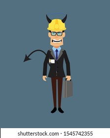 Technician Engineer Worker - Standing in Angry Mood
