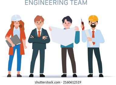 Technician engineers and mechanics and Construction worker people teamwork.