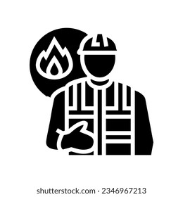 technician gas service glyph icon vector. technician gas service sign. isolated symbol illustration