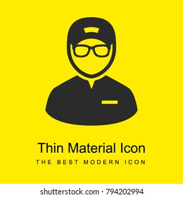 Technician with Glasses bright yellow material minimal icon or logo design