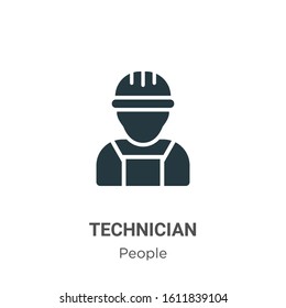 Technician glyph icon vector on white background. Flat vector technician icon symbol sign from modern people collection for mobile concept and web apps design.