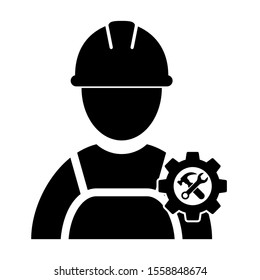 Technician icon design. Technician icon in modern silhouette style design. Vector illustration.