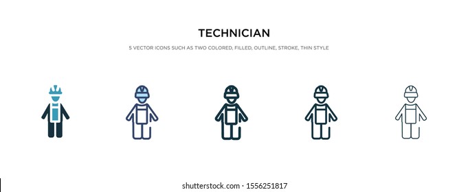 technician icon in different style vector illustration. two colored and black technician vector icons designed in filled, outline, line and stroke style can be used for web, mobile, ui