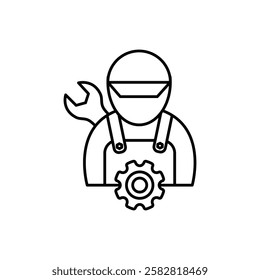 Technician icon Flat isolated outline sign