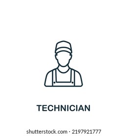 Technician icon. Line simple line Car Service icon for templates, web design and infographics