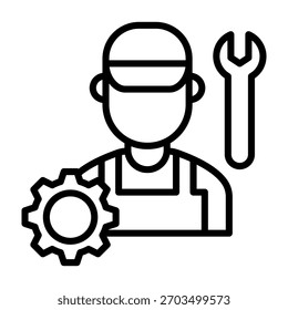 Vektorgrafik des Techniker-Symbollinienstils