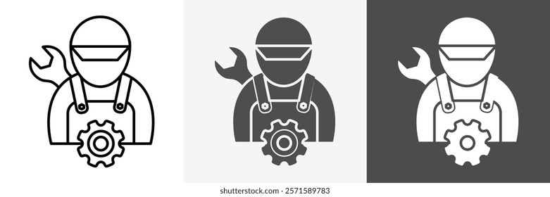 Technician icon set vector art