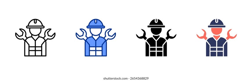 Technician icon sheet multiple style collection