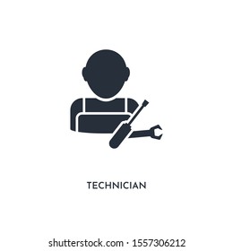 technician icon. simple element illustration. isolated trendy filled technician icon on white background. can be used for web, mobile, ui.