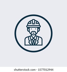 Technician icon with simple silhouette design isolated on white background, Repairman icon