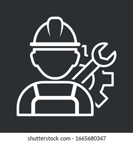 Technician icon with simple silhouette design, Repairman icon vector