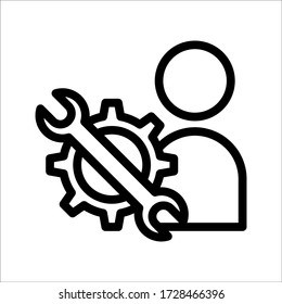 Technician icon with simple silhouette design isolated on white background. vector eps 10