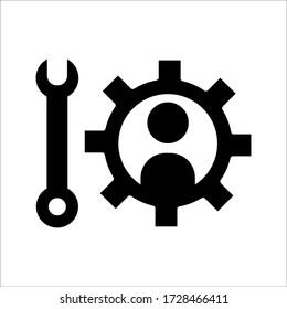 Icono técnico con diseño simple de silueta aislado en fondo blanco. vectores 10