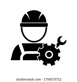 Technician icon with simple silhouette design isolated