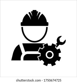 Technician Icon Simple Silhouette Design Isolated Stock Vector (Royalty ...