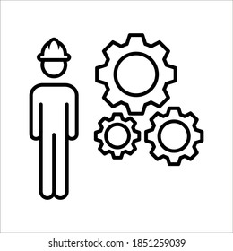 Technician icon with simple silhouette design isolated on white background. vector color editable