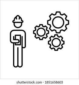 Technician icon with simple silhouette design isolated on white background. vector color editable