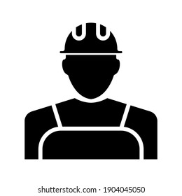 Technician icon with simple silhouette design, Repairman icon color editable