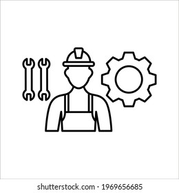 Technician icon with simple silhouette design. vector illustration on white background.
