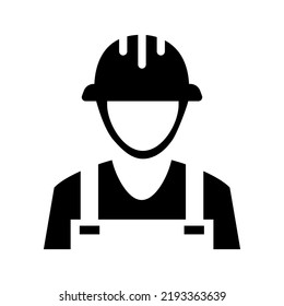 Technician icon with simple silhouette design isolated on white background, Repairman icon, flat vector icon for apps and websites. Isolated on a blank background which can be edited and changed color