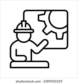 Technician icon with simple silhouette design, Repairman icon. vector illustration on white background
