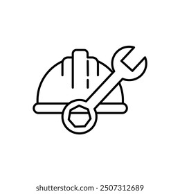 Technician icon with simple silhouette design isolated on white background