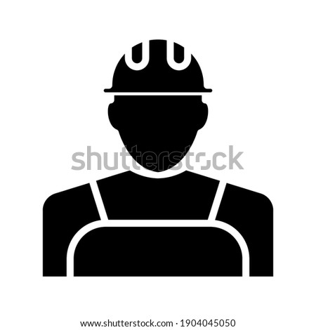 Technician icon with simple silhouette design, Repairman icon color editable
