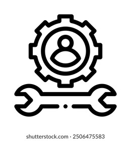 technician icon with style outline