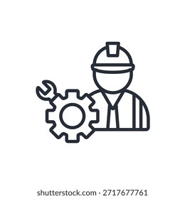 technician icon. vector.Editable stroke.linear style sign for use web design,logo.Symbol illustration.