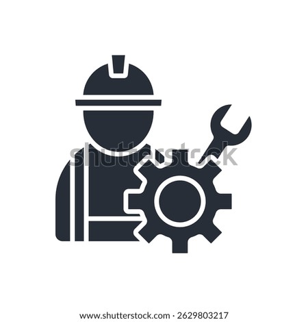 technician icon. vector.Editable stroke.linear style sign for use web design,logo.Symbol illustration.