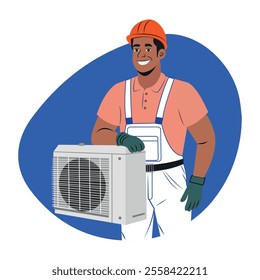 Technician illustration in a flat style 
