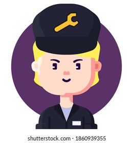 Technician job and profession avatar icon. Profile picture for user interface.