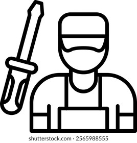 Technician Line Vector Icon Design