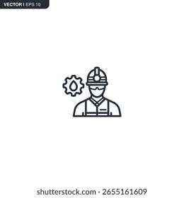Technician, linear style sign for mobile concept and web design. Symbol, logo illustration. Pixel perfect vector graphics