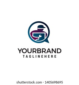 technician logo design concept template vector