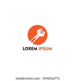 ilustración de clave del logotipo del técnico y plantilla vectorial de diseño del destornillador