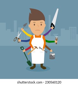 Technician and Maintenance, illustration vector design.