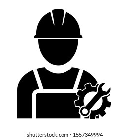 Technician man icon design. Technician man icon in modern silhouette style design. Vector illustration.