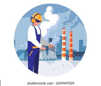technician man in uniform with equipment vector illustration design