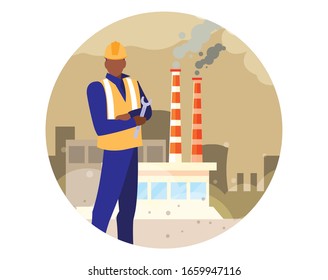technician man in uniform with equipment vector illustration design
