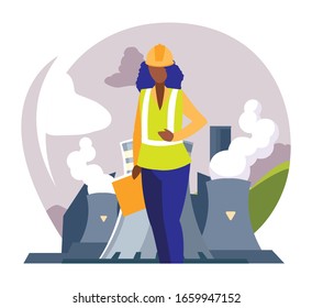 technician man in uniform with equipment vector illustration design