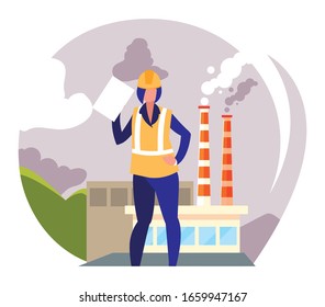 técnico en uniforme con diseño vectorial de equipamiento