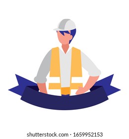 technician man in uniform on white background vector illustration design