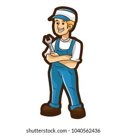 Technician Mascot Character 