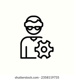 technician, mechanical engineer icon, isolated icon in light background, perfect for website, blog, logo, graphic design, social media, UI, mobile app