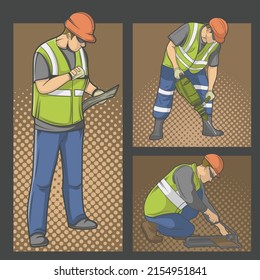 Technician and mechanics and Construction Worker People teamwork ,Vector illustration