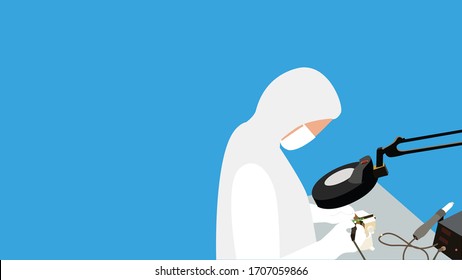 Technician recovery data External backup disk hard drive laptop. hard drive backup disk external flat vector illustration