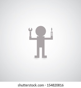 Technician symbol on gray background