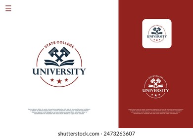 Technician university school emblem logo design